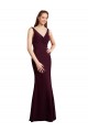 Cheap Floor Length Fluted Chiffon Dress with Draped Bodice and V-Neckline UK