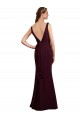 Cheap Floor Length Fluted Chiffon Dress with Draped Bodice and V-Neckline UK