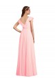 Cheap Chiffon A-Line Dress with Full Circle Skirt and Gathered Waistband UK