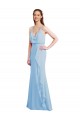 Cheap Fluted Long Chiffon Bridesmaid Dress with Cascading Ruffles UK
