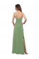 Cheap One Shoulder Chiffon Bridesmaid Dress with Pleats and Side Slit UK
