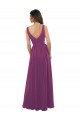Cheap Long Chiffon A-Line Bridesmaid Dress with V-Neck Wrap Bodice UK