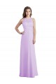 Cheap Sweetheart Long Chiffon Bridesmaid Dress with Halter Straps UK
