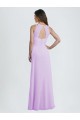 Cheap Sweetheart Long Chiffon Bridesmaid Dress with Halter Straps UK
