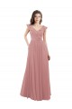 Cheap Chiffon A-Line Bridesmaid Dress with V-Neck Wrap Bodice UK