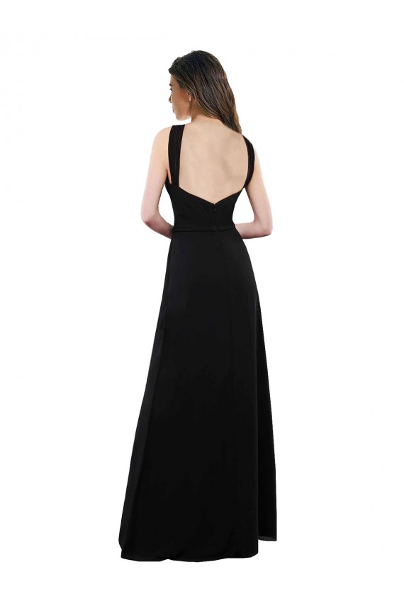 Cheap Chiffon A-Line Bridesmaid Dress with Criss Cross Halter Top UK