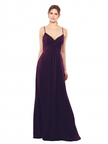 Cheap Floor Length A-Line Chiffon Bridesmaid Dress with Criss Cross Back UK