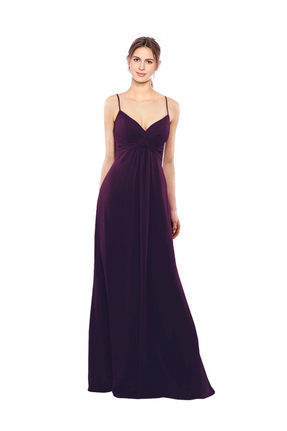 Cheap Floor Length A-Line Chiffon Bridesmaid Dress with Criss Cross Back UK