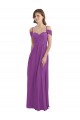Cheap Cold Shoulder Long Chiffon Bridesmaid Dress with Ruching Details UK