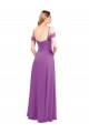 Cheap Cold Shoulder Long Chiffon Bridesmaid Dress with Ruching Details UK