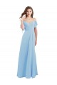 Cheap Cold Shoulde Chiffon Bridesmaid Dress with Wrap Bodice UK