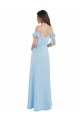 Cheap Cold Shoulde Chiffon Bridesmaid Dress with Wrap Bodice UK