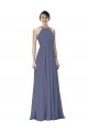 Cheap Halter Neck Ruched Bodice Chiffon Bridesmaid Dress UK