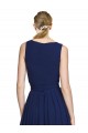 Cheap V-Neck Ruched Chiffon Bridesmaid Dress with Waistband UK