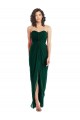 Cheap Twist Front Draped Chiffon Bridesmaid Dress with Slit UK