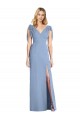 Cheap Bow-Shoulder Sleeveless Deep V-Back Mermaid Bridesmaid Dress UK