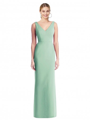 Cheap Sleeveless Tie Back Chiffon Trumpet Chiffon Bridesmaid Dress UK