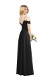 Cheap Cold-Shoulder V-Back Chiffon Maxi Bridesmaid Dress UK