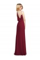Cheap Full Length Draped Blouson Back Chiffon Maxi Bridesmaid Dress UK