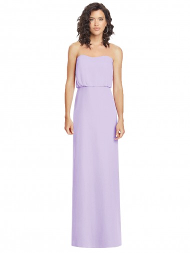 Cheap Full Length Lux Chiffon Blouson Bodice Bridesmaid Dress UK