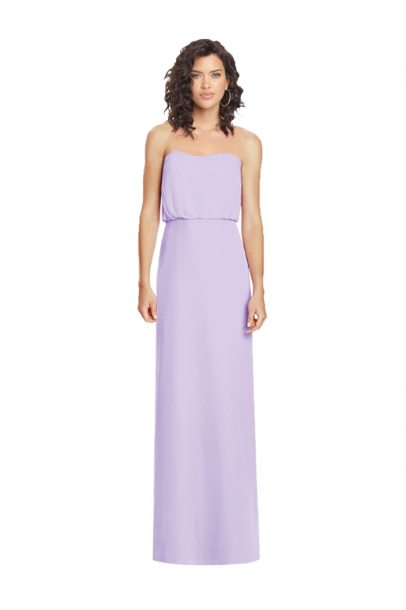Cheap Full Length Lux Chiffon Blouson Bodice Bridesmaid Dress UK