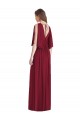 Cheap Split Sleeves Backless Chiffon Maxi Bridesmaid Dress UK