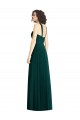 Cheap Draped Halter Neck Long Chiffon Bridesmaid Dress with Low Back UK