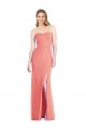 Cheap Strapless Chiffon Trumpet Bridesmaid Dress with Front Slit UK
