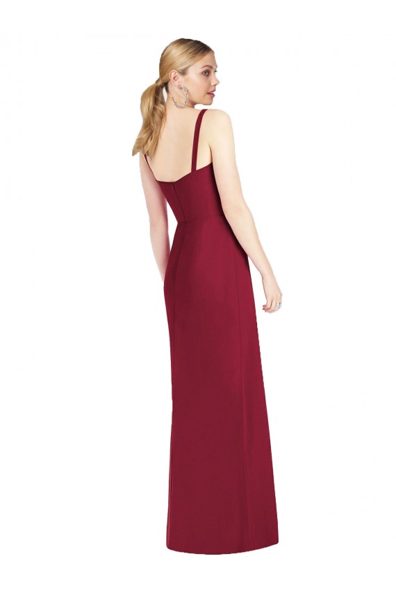 Cheap Spaghetti Straps Mermaid Chiffon Bridesmaid Dress with Side Front Slit UK