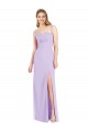Cheap Spaghetti Straps Mermaid Chiffon Bridesmaid Dress with Side Front Slit UK