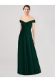 Cheap Full length Off the Shoulder Chiffon Bridesmaid Dress UK