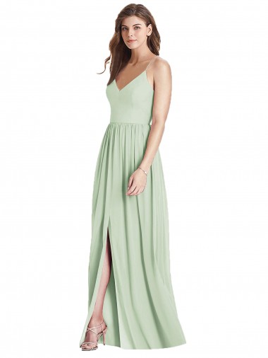 Cheap Criss Cross Strap Backless Maxi Long Chiffon Bridesmaid Dress UK