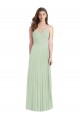 Cheap Ruffled Strap Cutout Wrap Maxi Chiffon Bridesmaid Dress UK