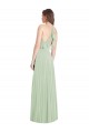 Cheap Ruffled Strap Cutout Wrap Maxi Chiffon Bridesmaid Dress UK