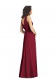 Cheap Draped V-Neck Long Sleeveless Chiffon Bridesmaid Dress UK