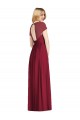 Cheap V-Neck Cap Sleeves Sheer Back Chiffon Bridesmaid Dress UK