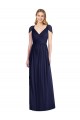 Cheap V-Neck Cap Sleeves Sheer Back Chiffon Bridesmaid Dress UK