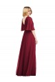 Cheap Full Length Lux Chiffon Flutter Sleeves Bridesmaid Dress UK