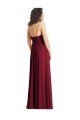 Cheap V-Neck Low Back Maxi Formal Wrap Chiffon Bridesmaid Dress UK