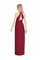 Cheap V-Neck Halter Chiffon Maxi Formal Bridesmaid Dress Open Back UK