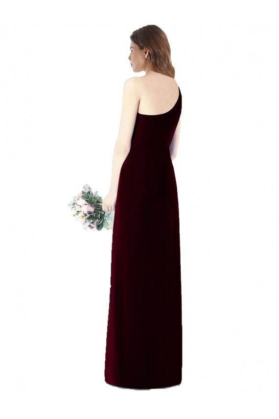 Cheap One Shoulder Chiffon Trumpet Bridesmaid Dress UK