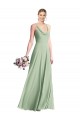 Cheap Cowl Neck Criss Cross Back Chiffon Maxi Bridesmaid Dress UK