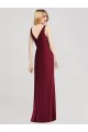 Cheap Sleeveless V-Back Long Trumpet Chiffon Bridesmaid Dress UK