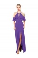 Cheap Slim A-Line Chiffon Bridesmaid Dress with Off The Shoulder Ruffle Sleeves UK