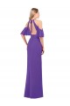 Cheap Slim A-Line Chiffon Bridesmaid Dress with Off The Shoulder Ruffle Sleeves UK