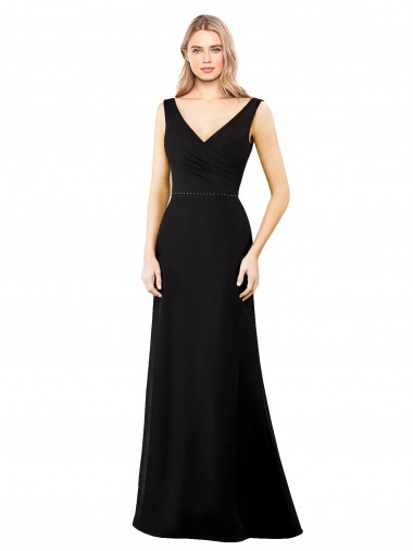 Cheap V-Neckline Chiffon Bridesmaid Dress / Prom Dress with Draped Bodice UK