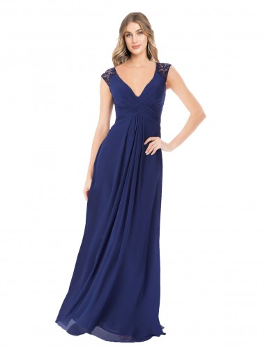 Cheap Embroidered Keyhole Back Chiffon Bridesmaid Dress UK