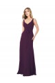 Cheap Long Chiffon Bridesmaid Dress with Front Bow UK