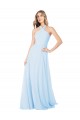 Cheap Criss Cross High Neck Halter Chiffon Bridesmaid Dress UK
