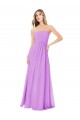 Cheap Draped Strapless Floor Length Chiffon Bridesmaid Dress UK